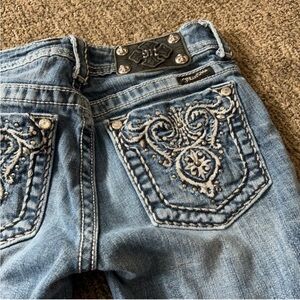 Miss Me Blue Embroidered Women's Shorts